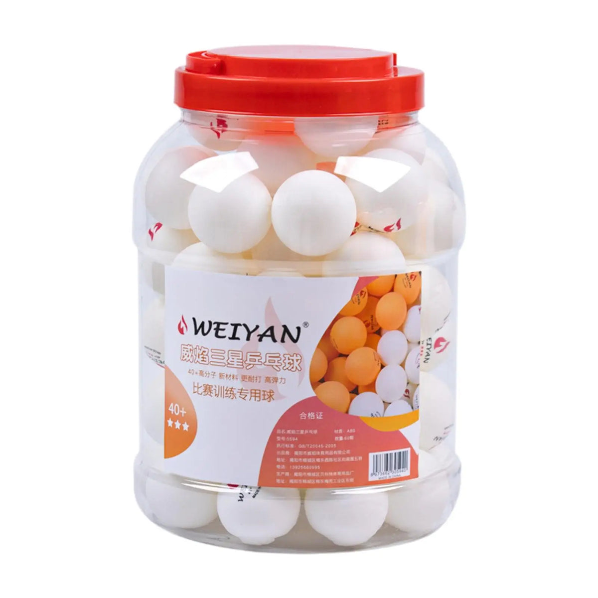 60 Pelotas de Ping Pong de Primera Calidad, Pelotas de Tenis de Mesa de 40 mm con Elasticidad para Entrenamiento en Interiores y Exteriores, Práctica y Juego Recreativo