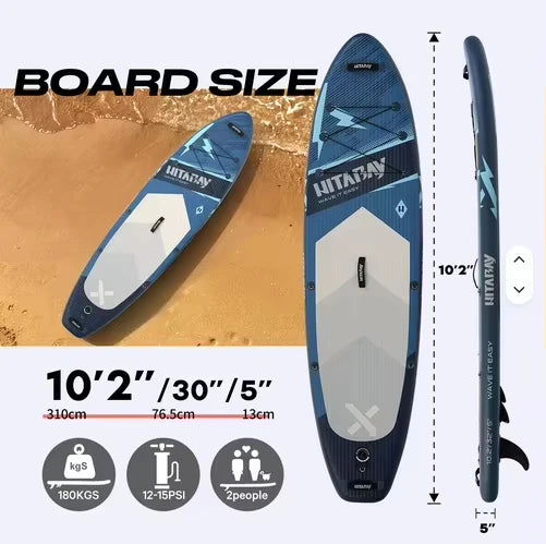 Tabla de Paddle Surf Inflable 310*81.5*13 cm, Antideslizante, Gran Estabilidad, con Accesorios Completos, Ligera y Fácil de Transportar, Ideal para Viajes Familiares, Yoga Acuático, Pesca, Apta para Principiantes