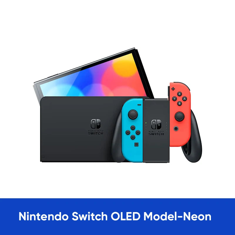 Consola Nintendo Switch OLED con pantalla de 7 pulgadas, Joy‑Con, modo TV estable, mango para videojuegos, audio mejorado y ajustable