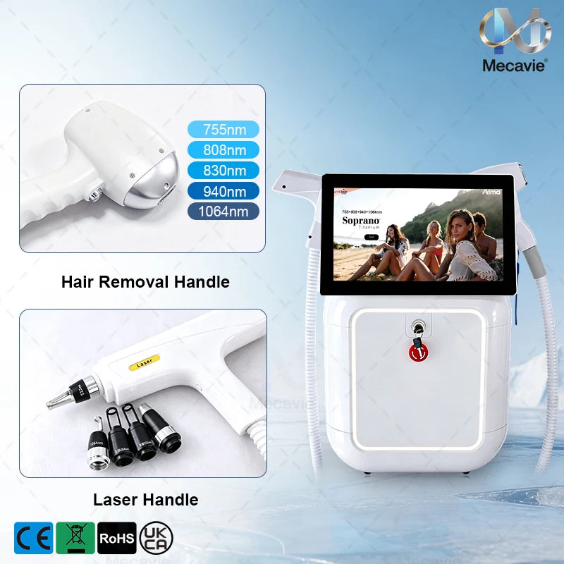 Máquina de Depilación Láser de Diodo de 6 Ondas y 6000W Profesional 2026 2 EN 1, Máquina de Eliminación de Tatuajes Picos Q-Switch ND YAG para Salón de Belleza