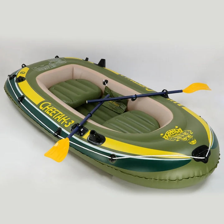 Kayak Inflable Resistente para 2 Personas con Remos de Aluminio y Bomba de Aire, Bote de Pesca de PVC Resistente a Pinchazos para Lago y Río