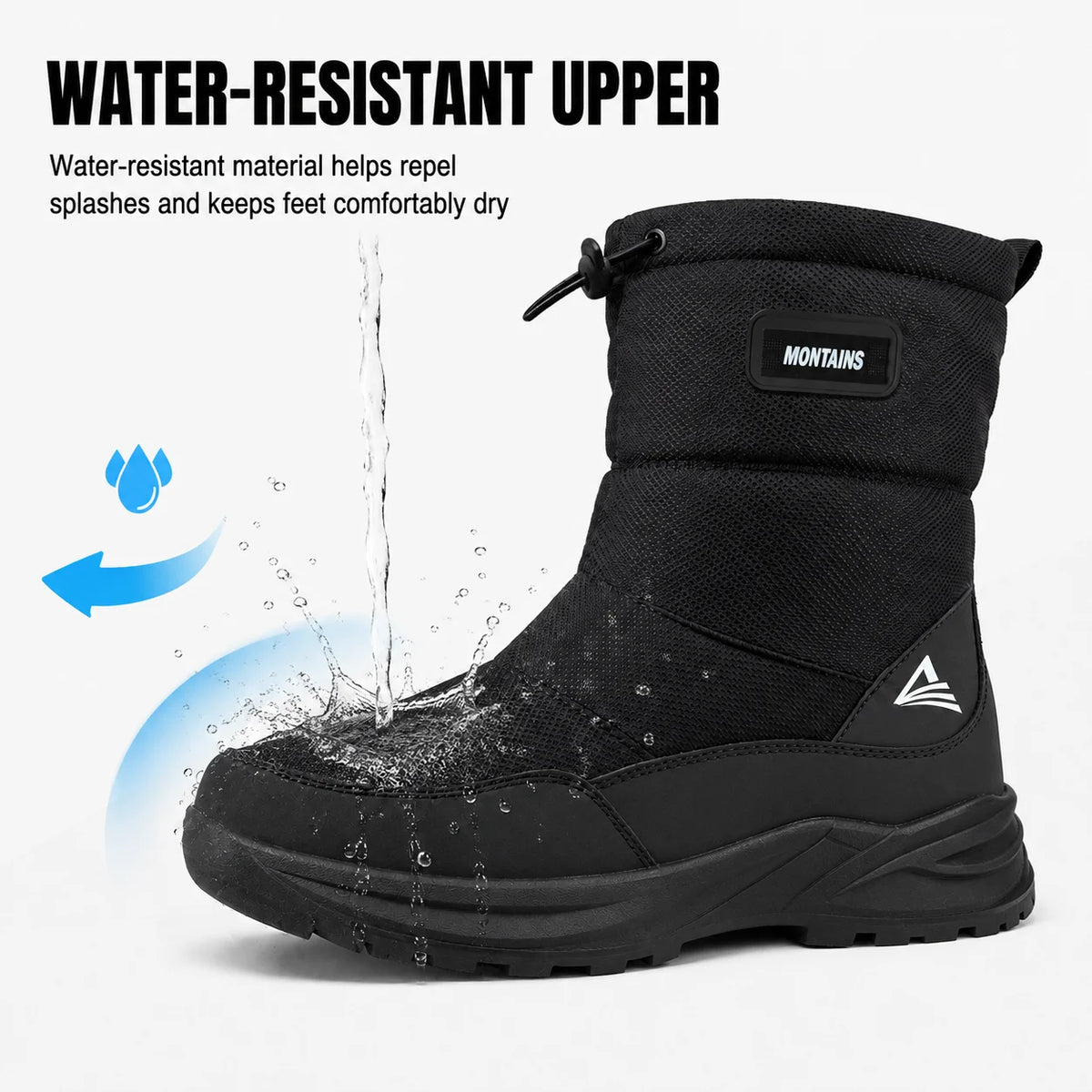 Botas de Nieve de Invierno para Mujer, Tallas Grandes, Cálidas, Forradas de Piel, Resistentes al Agua, Antideslizantes, con Cierre Lateral, Regalo de Navidad y Año Nuevo
