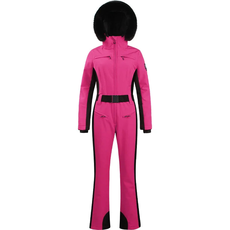 Traje de esquí de una pieza para mujer, monos gruesos de Snowboard para mujer, ropa transpirable impermeable a prueba de viento para invierno, traje de esquí