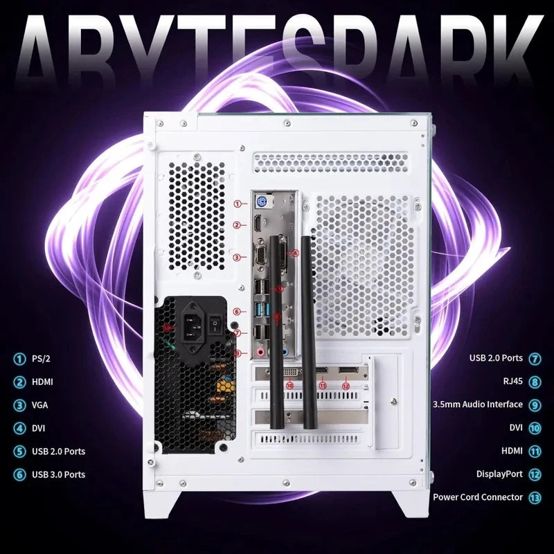 Computadora de escritorio para juegos preensamblada, computadora de escritorio Core i7, funcionando a una frecuencia de 3.4-3.9 GHz, tarjeta gráfica RX590