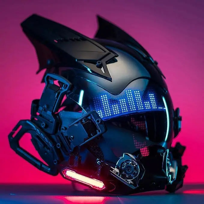 APP Cyberpunk Mask LED Custom Con El contenido personalizado es controlado por la aplicación, ropa técnica futurista, máscara de cosplay de Halloween