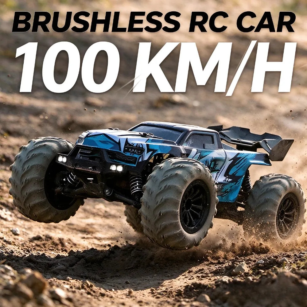 Coche de Carreras RC sin Escobillas de Grado Profesional, Vehículo Todoterreno de Alta Velocidad 4WD, Coche de Control Remoto para Aficionados, para Adultos y Niños