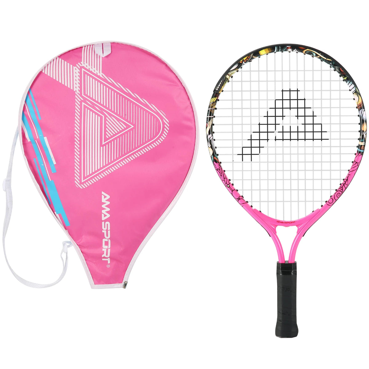 Raquetas de tenis AMASPORT para niños pequeños de 17 pulgadas con bolsa de cubierta para raqueta de tenis para niñas y niños