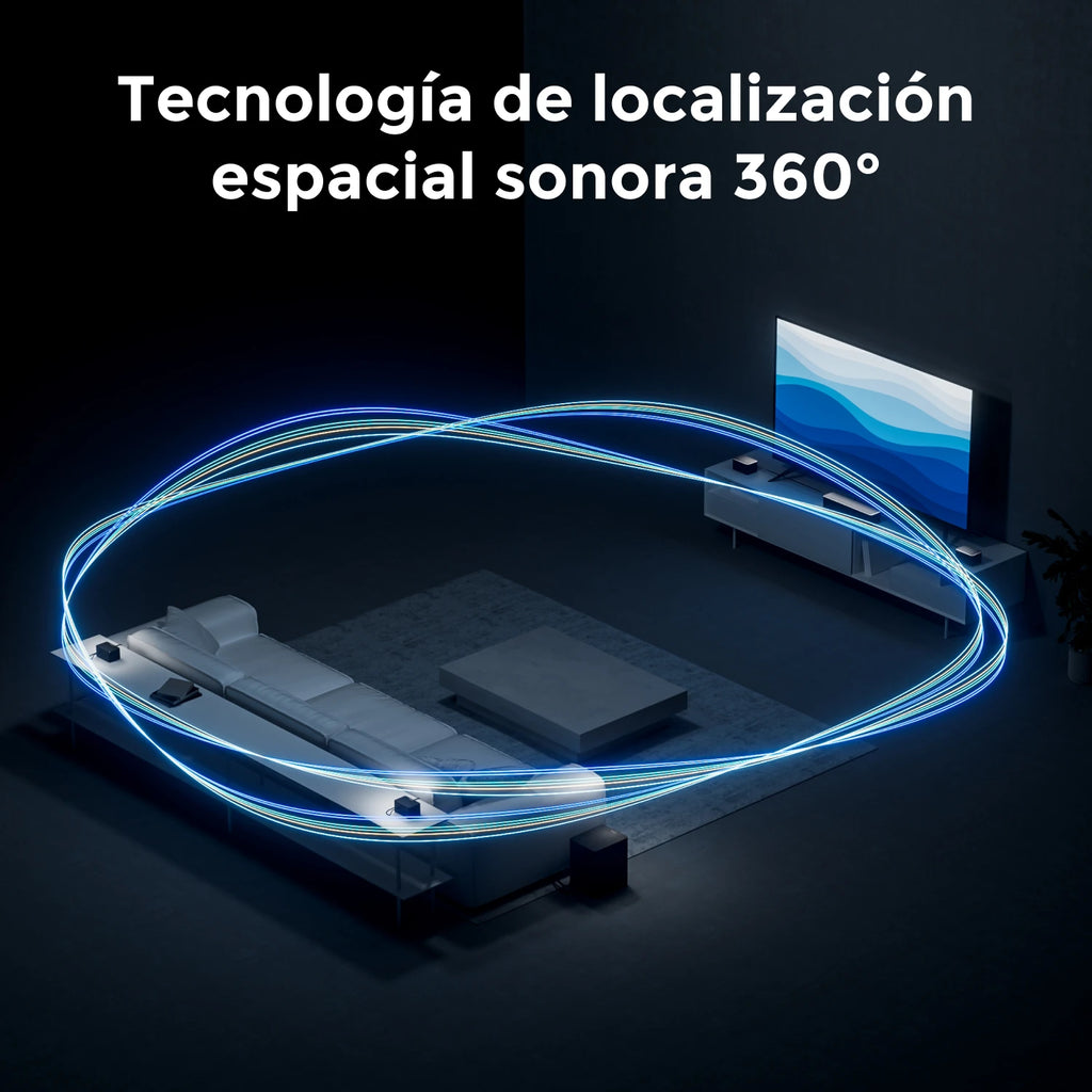 Barra de Sonido ULTIMEA Poseidon D80 Boom 7.1ch 500W Dolby Atmos, Subwoofer Inalámbrico y 4 Altavoces Surround, Cine en Casa, Control por Aplicación