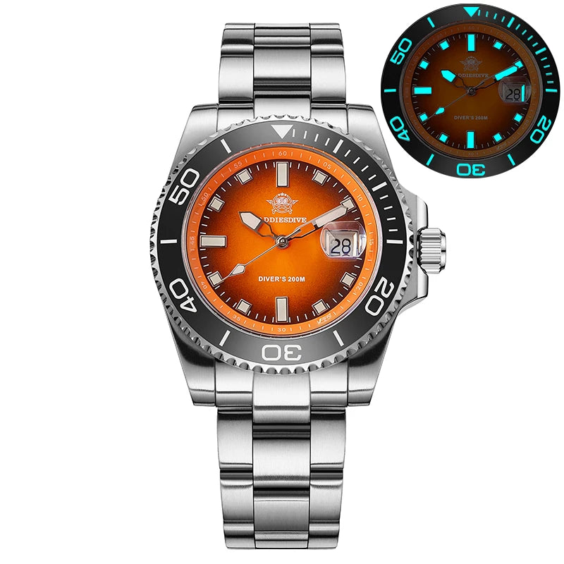 Reloj para hombre ADDIESDIVE, reloj de buceo de cuarzo en acero inoxidable, resistente al agua hasta 200M, reloj de lujo superlumínico, nuevo reloj para hombre.