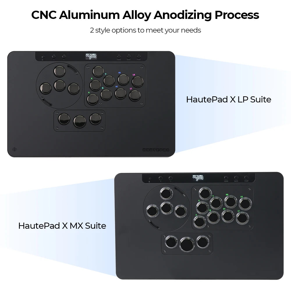 Controlador arcade Haute42 HautePad X Hitbox Leverless, Fight Stick sin palanca para PC/PS4/PS5, controlador tipo stickless con módulo LP/MX reemplazable