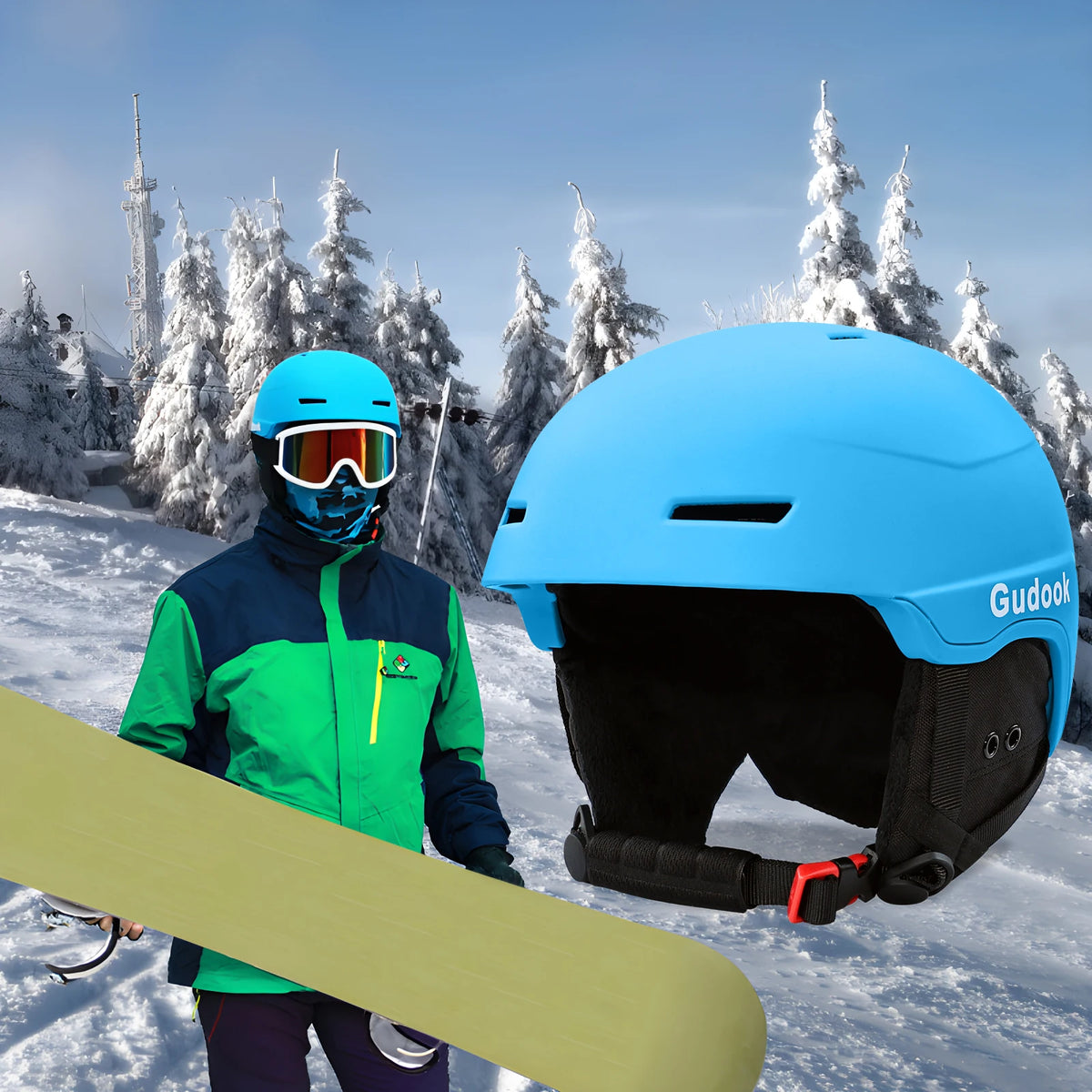 Casco de esquí - Casco de snowboard para adultos y jóvenes - Casco de nieve con carcasa de PC y espuma EPS, casco deportivo para nieve Casco de snowboard