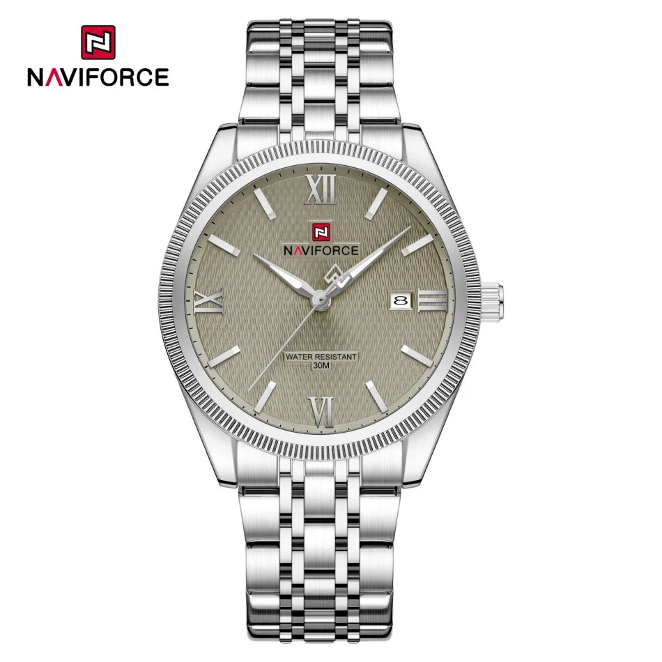 Reloj NAVIFORCE clásico para hombre, pantalla con puntero luminoso, resistente al agua 3ATM, movimiento de cuarzo, calendario, diseño sencillo, relojes para chico
