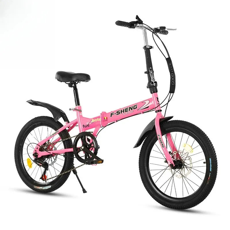 Bicicleta plegable de 20 pulgadas, 6 velocidades, doble freno de disco: bicicleta compacta y fácil de transportar para un almacenamiento sencillo