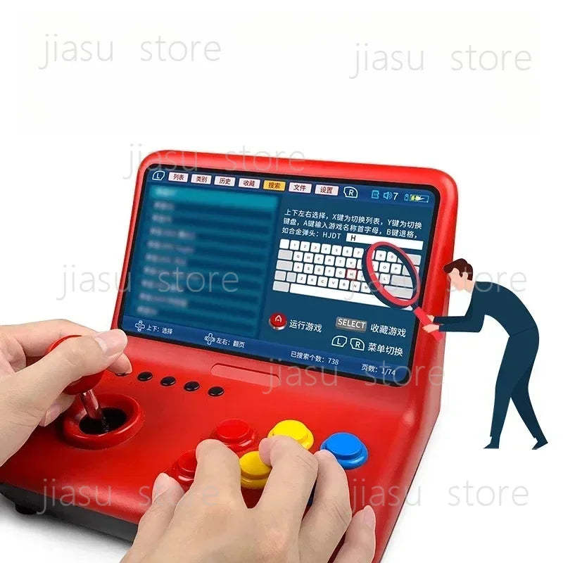Consola portátil con mini joystick de escritorio de 10 pulgadas con diseño retro y nostálgico Consola de juegos arcade IPS de 9 pulgadas de alta definición