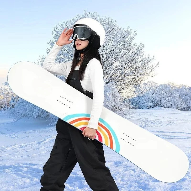 Tabla de Snowboard Champion Endorsement para Adultos, Núcleo de Álamo, Todoterreno, Bidireccional, 150 cm, Grabada, con Soporte para Tabla de Snowboard y Raquetas de Nieve