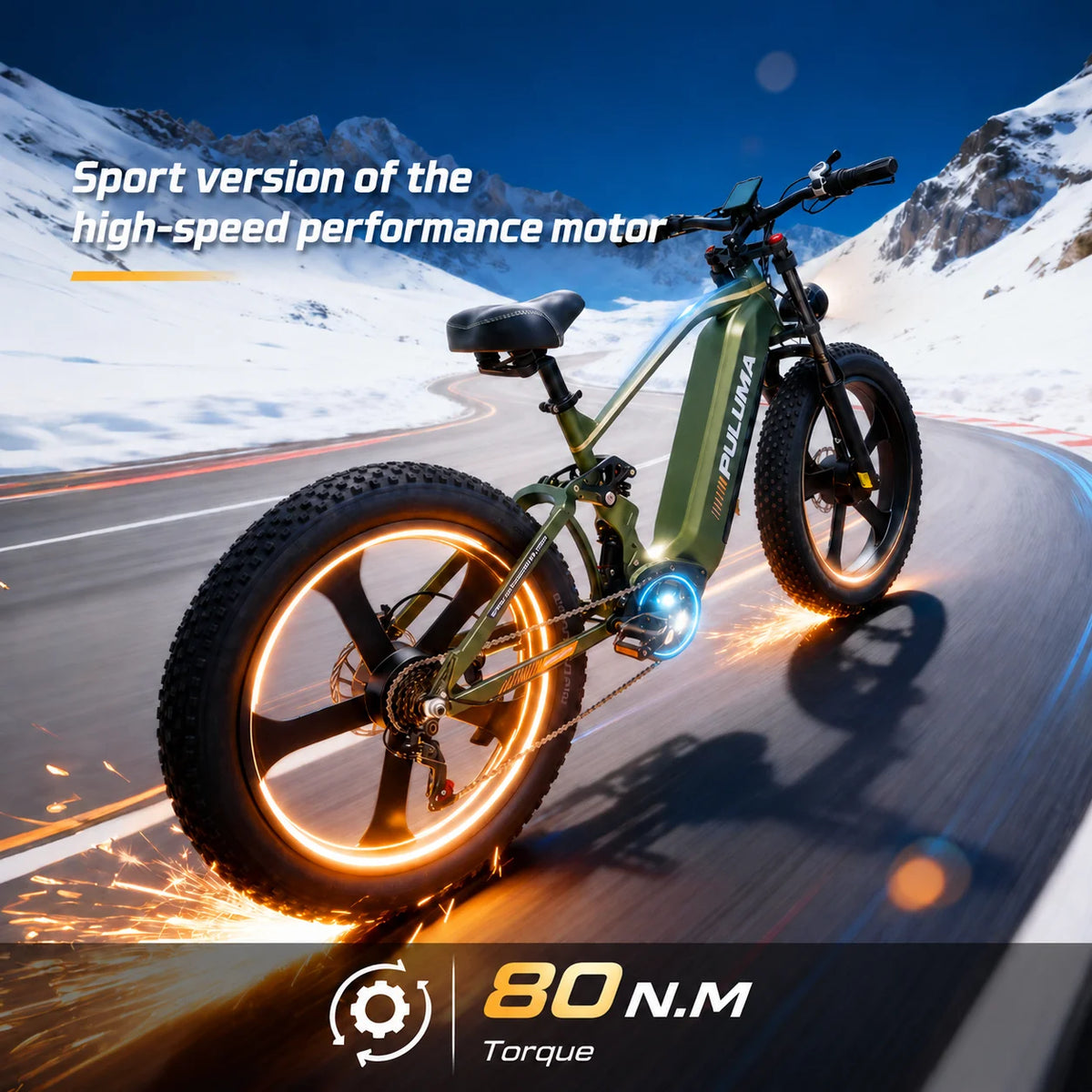 New PULUMA PE900 Dual Motor Electric Bike 52V20AH Removable Battery 26" Fat Tire All Terrain Offroad E-Bicycle Hydraulic Brake 7 Speed Adult Mountain Ebike