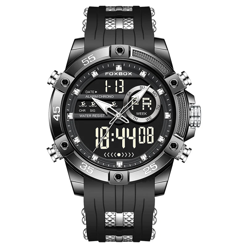Reloj de lujo para hombre FOXBOX, marca LIGE, relojes digitales de moda, regalos para hombre, relojes de pulsera de cuarzo multifuncionales e impermeables.
