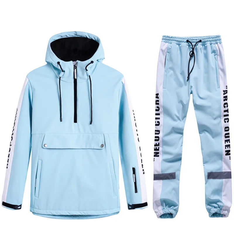 Traje de esquí para mujer, mono de esquí para deportes al aire libre, chaqueta de Snowboard para hombre, traje de salto cálido, ropa de invierno impermeable, monos, abrigo con capucha