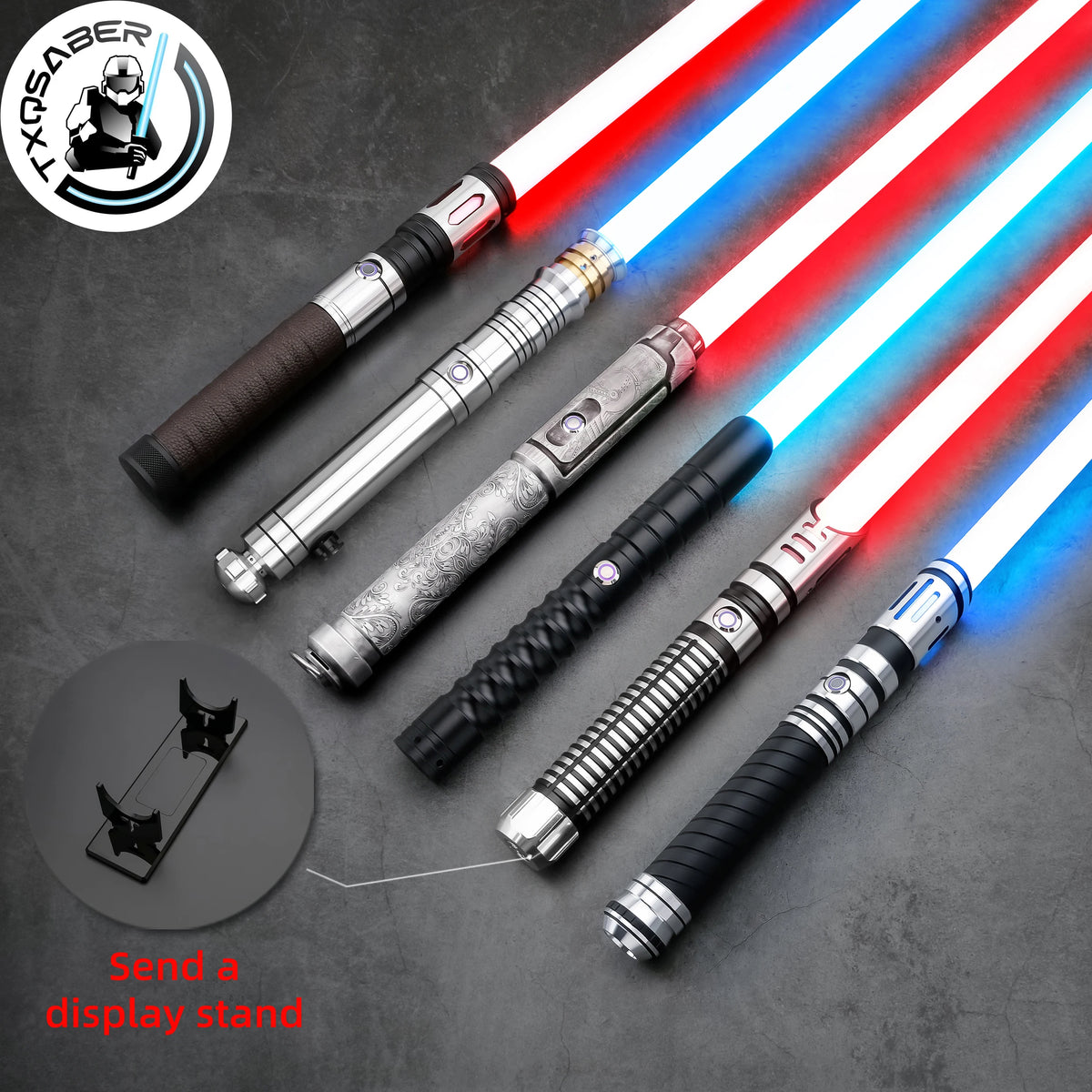 TXQSABER Lightsaber Heavy Dueling Series SDRGB Pxiel Light Saber Blaster FOC Smooth Swing Metal Hilt Jedi Light sword Adult Toys