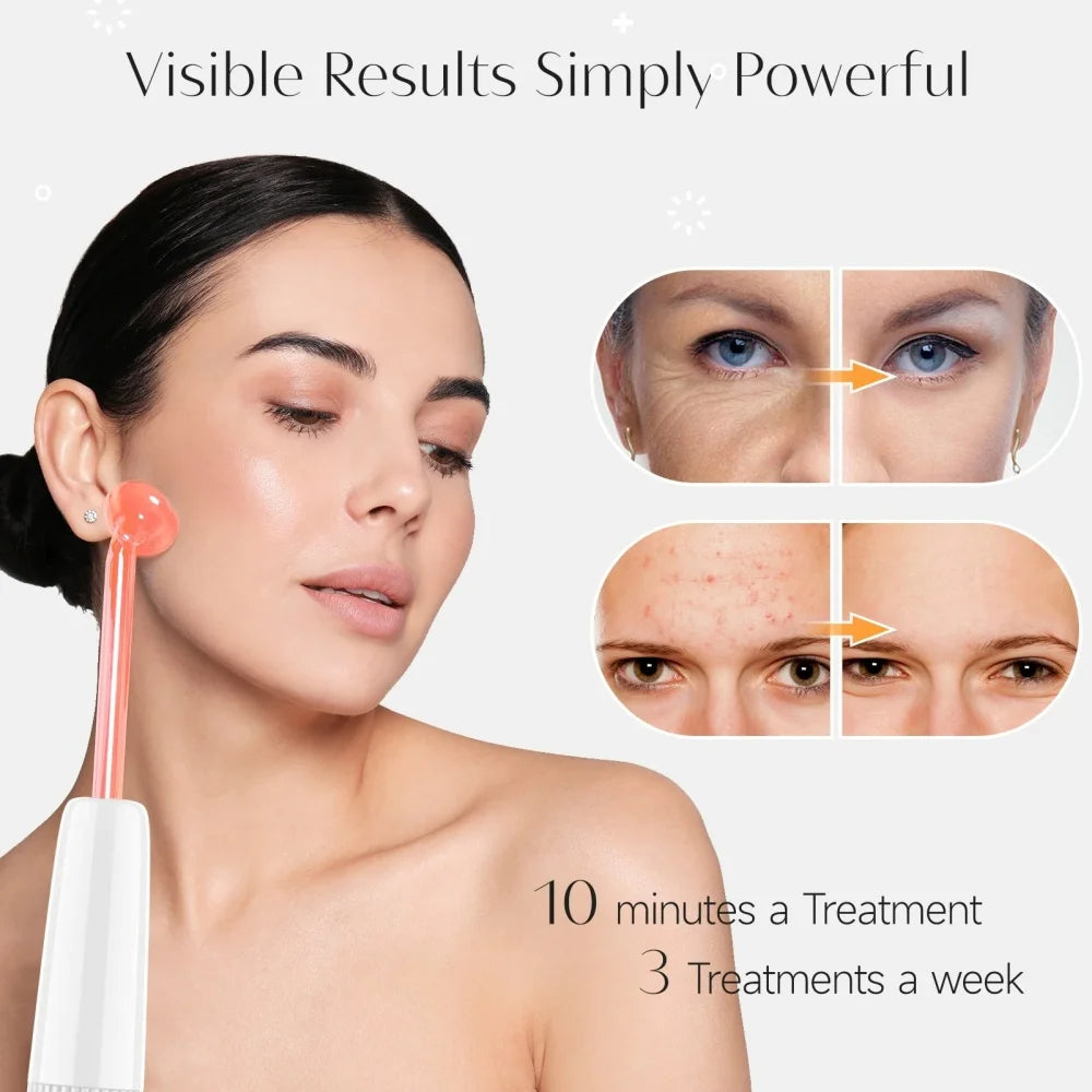Dispositivo portátil de electroterapia de microcorriente y de alta frecuencia, eliminación de acné y peine de belleza