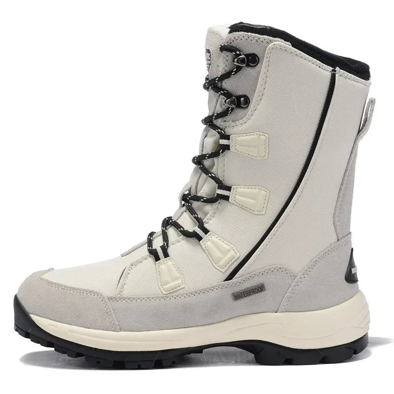 Calzado Deportivo de Invierno para Hombre y Mujer, Botas de Nieve, Botas de Senderismo Cálidas, Gruesas, Impermeables, Antideslizantes, Botas de Viaje, Botas de Esquí para Mujer