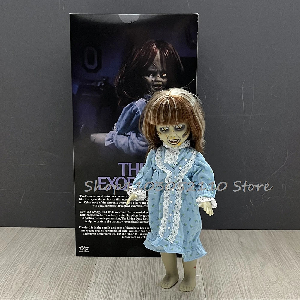Mezco Living Dead Dolls Figura El exorcista Conjunto Película móvil PVC Figura de terror Muñeca de juguete Regalos de Navidad de Halloween