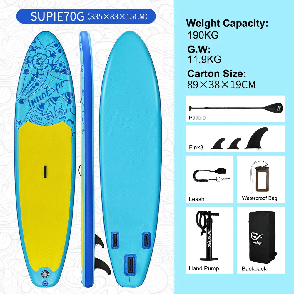 Tabla de Paddle Surf Inflable InnoExpo, Tabla de Surf, Tabla de SUP, Antideslizante, para Deportes Acuáticos
