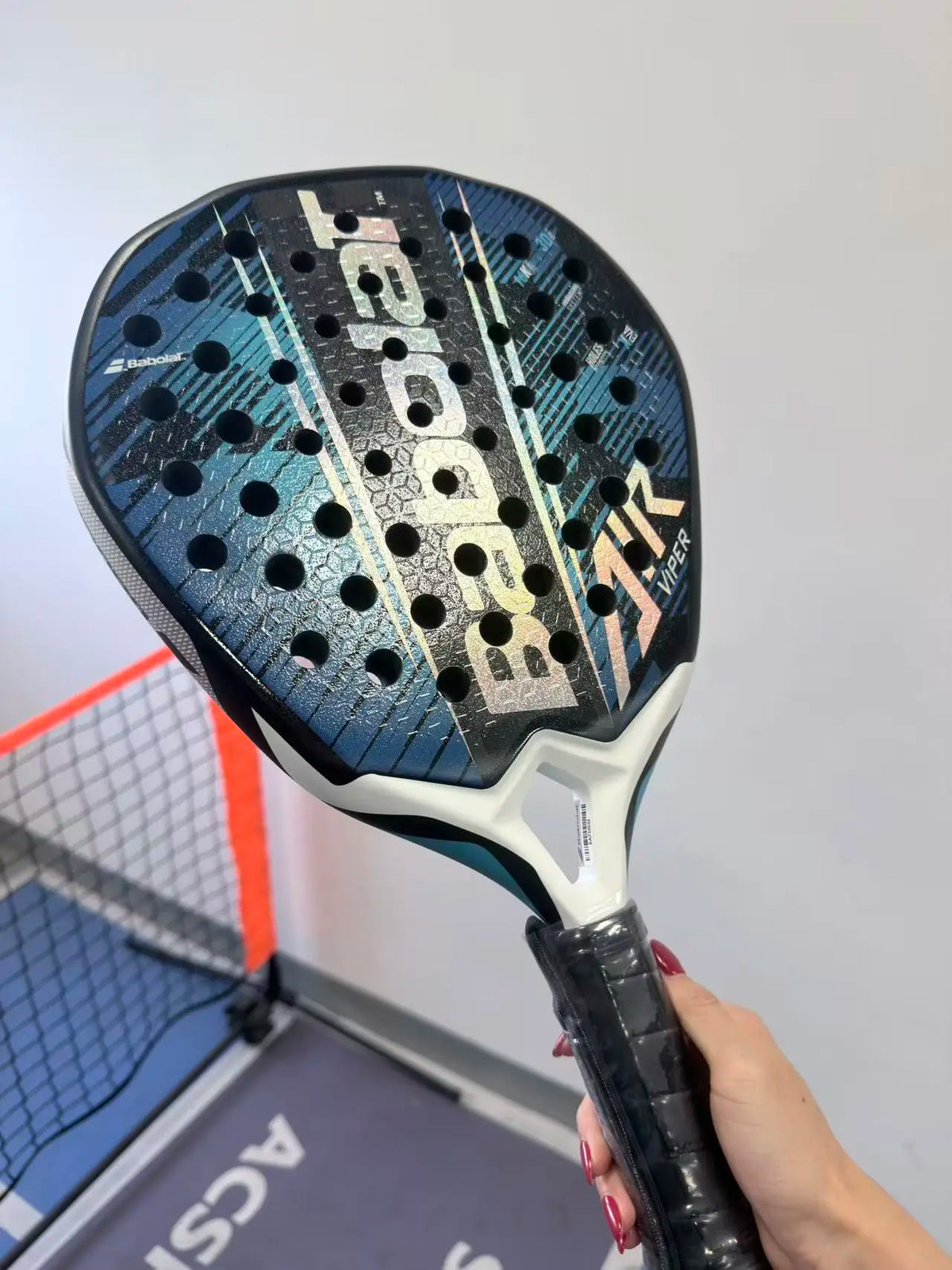 Raqueta de Pádel Ligera de Fibra de Carbono Estilo Jaula, Núcleo de Espuma de Memoria EVA, Superficie Suave, Raqueta Deportiva