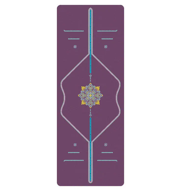 Estera de yoga de caucho natural de PU - Estera de lujo para fitness en casa deportiva con textura antideslizante de fibra de cáscara de coco