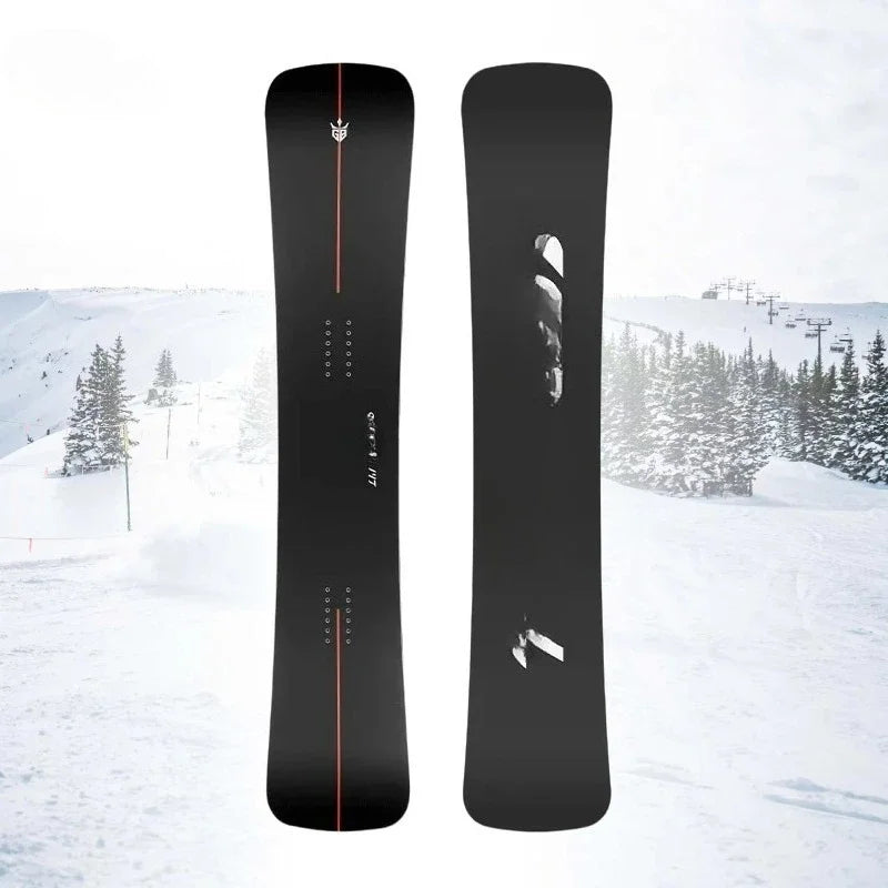 Tabla de Snowboard de Madera Personalizada con Borde de Acero de Longitud Completa, Diseño Rígido y Flexible, Tabla con Grabado de Cabeza de Martillo para Esquiadores Avanzados, Doble 168cm