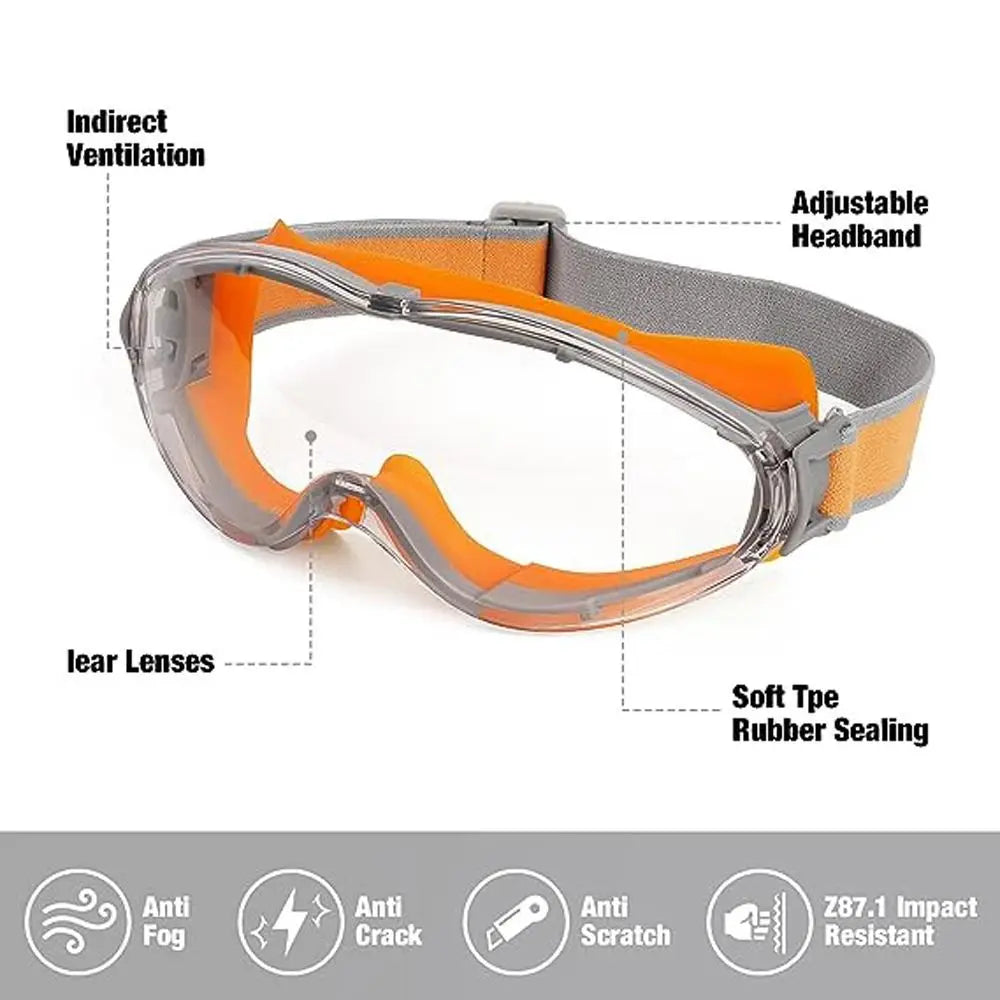 Gafas protectoras de montura grande HD, transparentes, antiultravioleta, impermeables, antiniebla, para montar y esquiar, gafas deportivas de seguridad