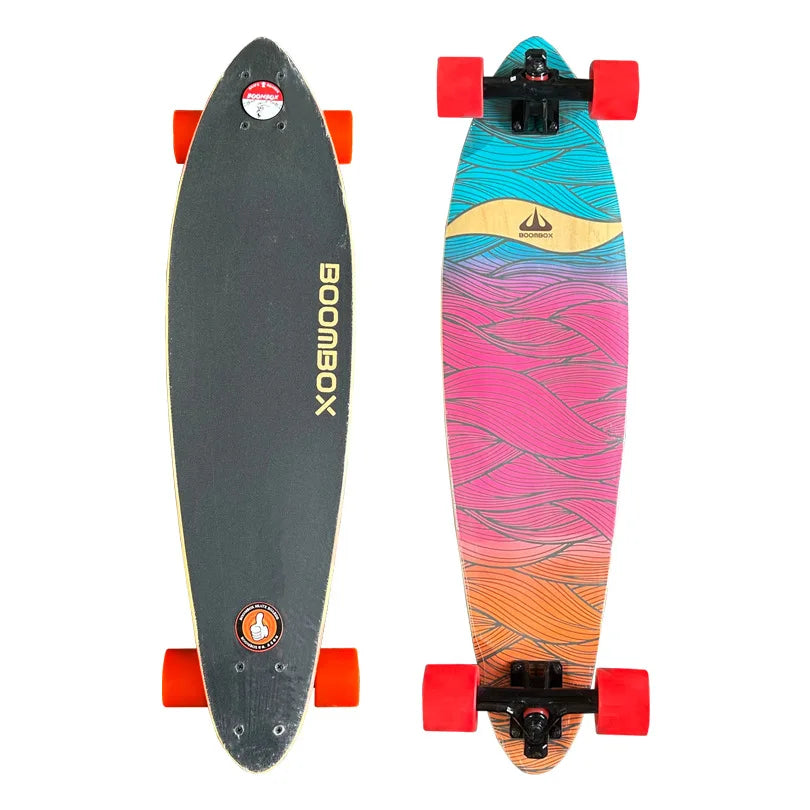 Patineta Profesional de Madera de Arce con Doble Kick para Adultos, Longboard Urbano Suave para Desplazamientos y Freeride