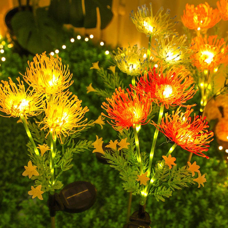 LED Solar Simulation Flower Lawn Lamp Fairy Eternal Flower Outdoor Patio Garden Ground Lights Wedding Holiday Home Decoration