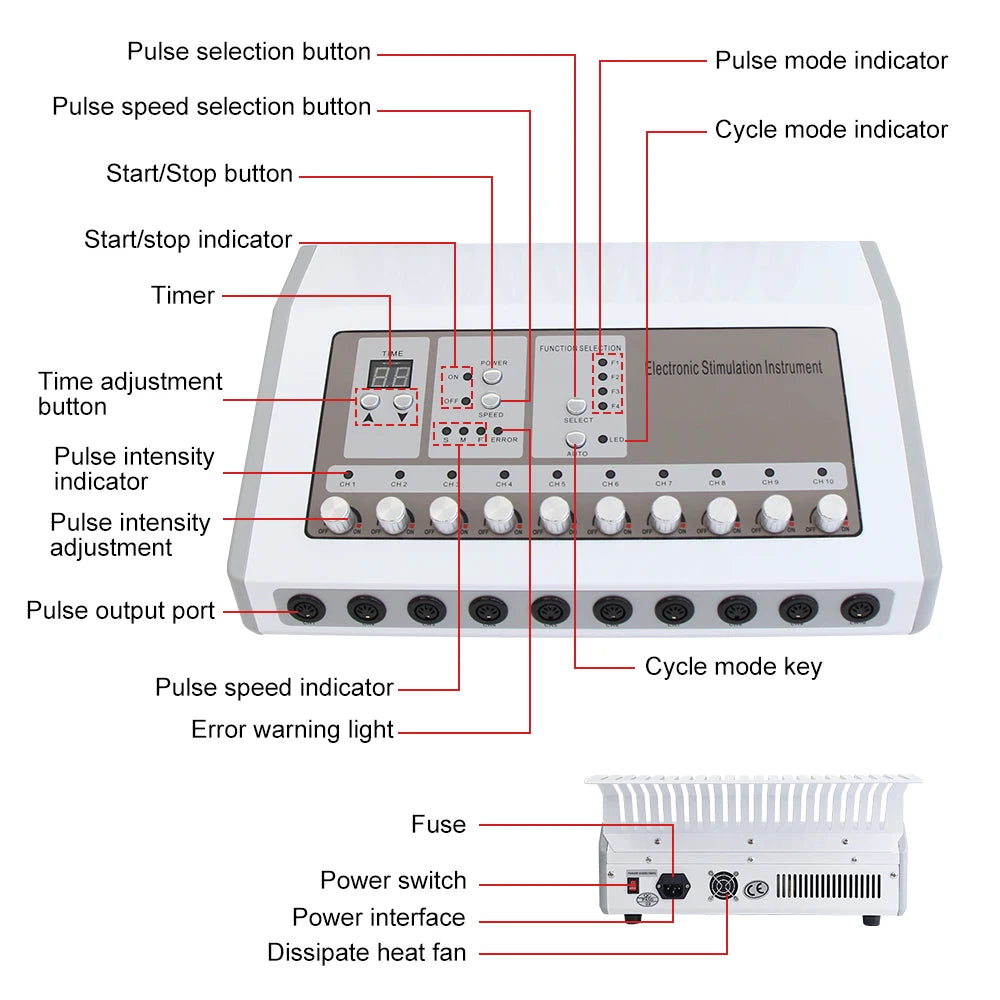 Estimulador muscular eléctrico EMS de microcorriente, masajeador corporal, máquina de electroestimulación para pérdida de peso