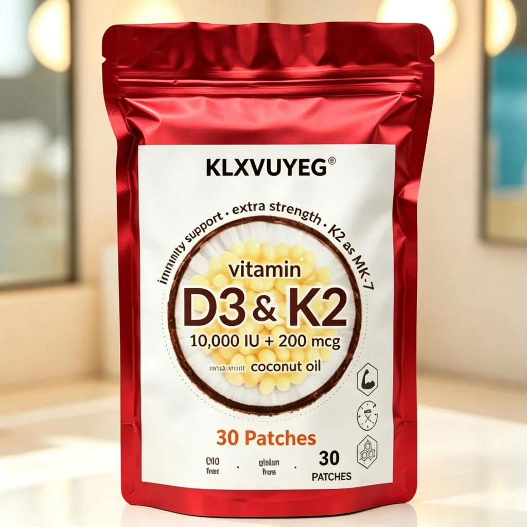 Vitamina D3 10000 UI más K2 |   Complejo de Vitaminas D y K 2 en 1 |   Apoya la absorción de calcio, la salud ósea, inmunológica y del corazón, 30 piezas