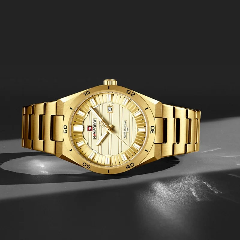 Reloj de cuarzo para hombre NAVIFORCE, original, resistente al agua, reloj de pulsera para hombre, correa de acero, cuarzo, visualización de fecha, luminoso, reloj de moda para hombre