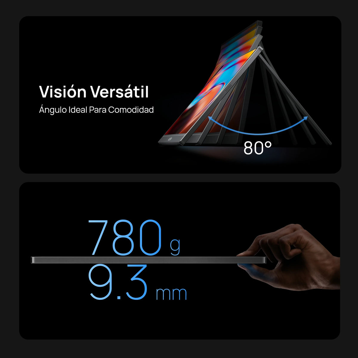 ARZOPA Monitor Portátil de 16.1'' 100% SRGB 1080P FHD, Pantalla IPS, Segundo Monitor, Pantalla Externa Z1C