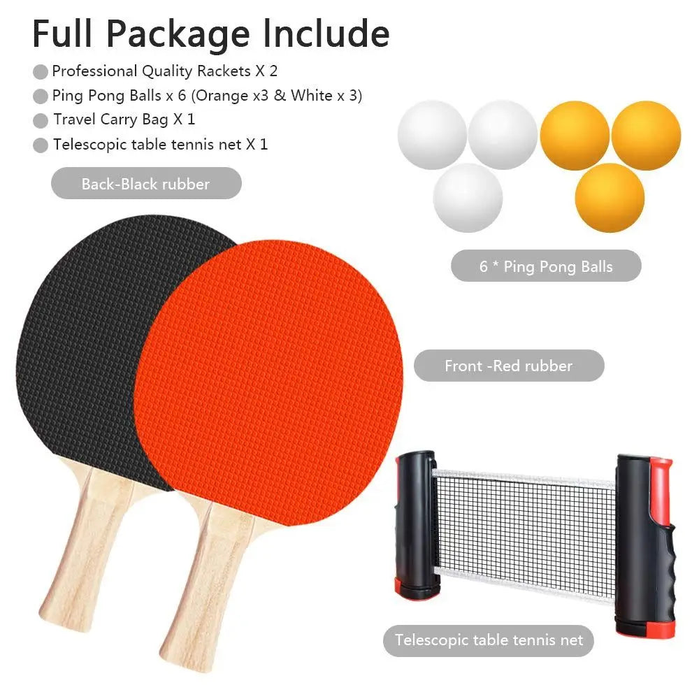 Red de ping-pong retráctil con estructura, bolsa de transporte, diseño de fácil montaje, juego de tenis de mesa con accesorios completos, ligero.