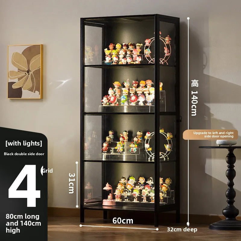 Vitrina de exhibición de madera maciza con puerta de vidrio de lujo, a prueba de polvo, diseño para modelos de cajas ciegas, gabinete de almacenamiento.