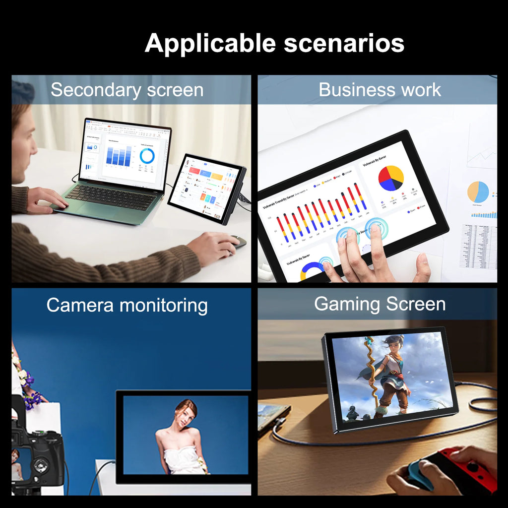 Monitor táctil Unew Premium de 8 pulgadas, 1280x800, 16:10, pantalla ancha HDMI para proyectos de bricolaje y pantalla táctil, ventiladores y altavoces integrados