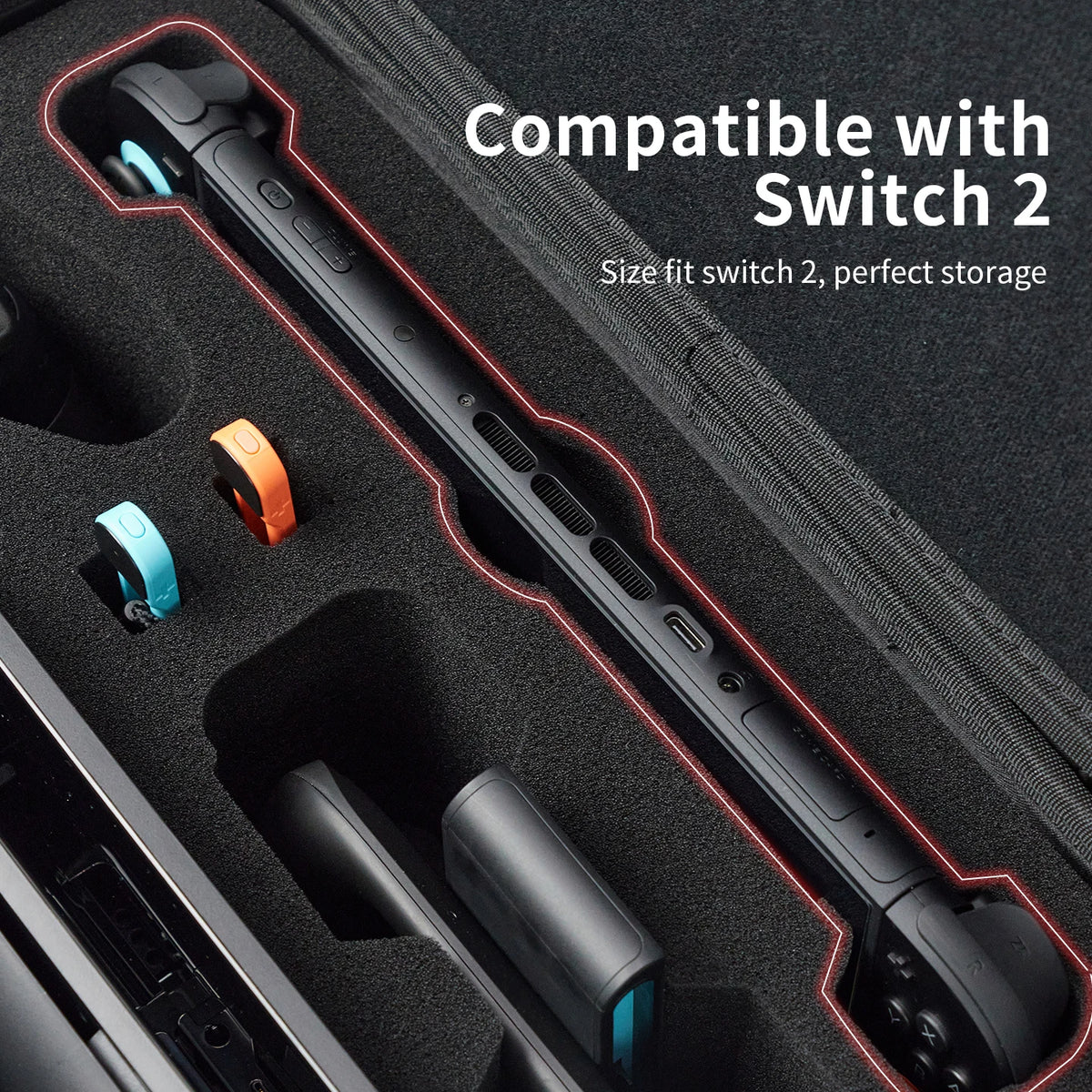 Estuche de transporte para Switch 2, bolsa de almacenamiento de viaje protectora portátil de gran capacidad para accesorios Switch 2