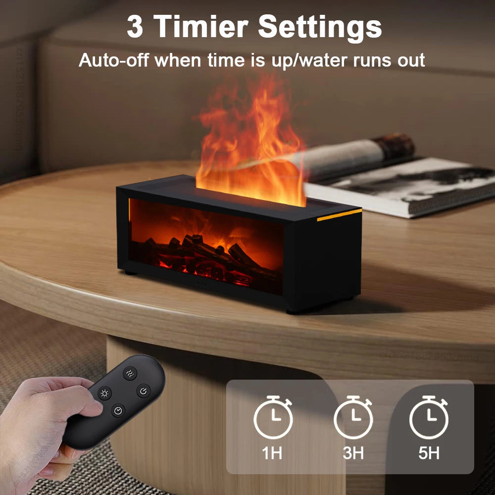 Humidificador de Aroma de aire, humidificador de aceites esenciales, difusor de fragancia de llama, difusor de aromaterapia para el hogar con luz LED y Control remoto
