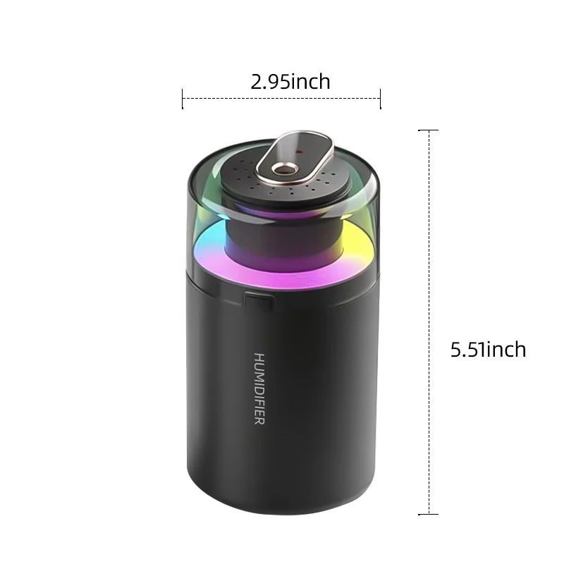 Humidificador portátil 2 en 1 para coche, difusor de aroma, luz LED RGB de colores, silencioso, USB, mini pulverizador de niebla, ambientador y desodorizante para automóvil