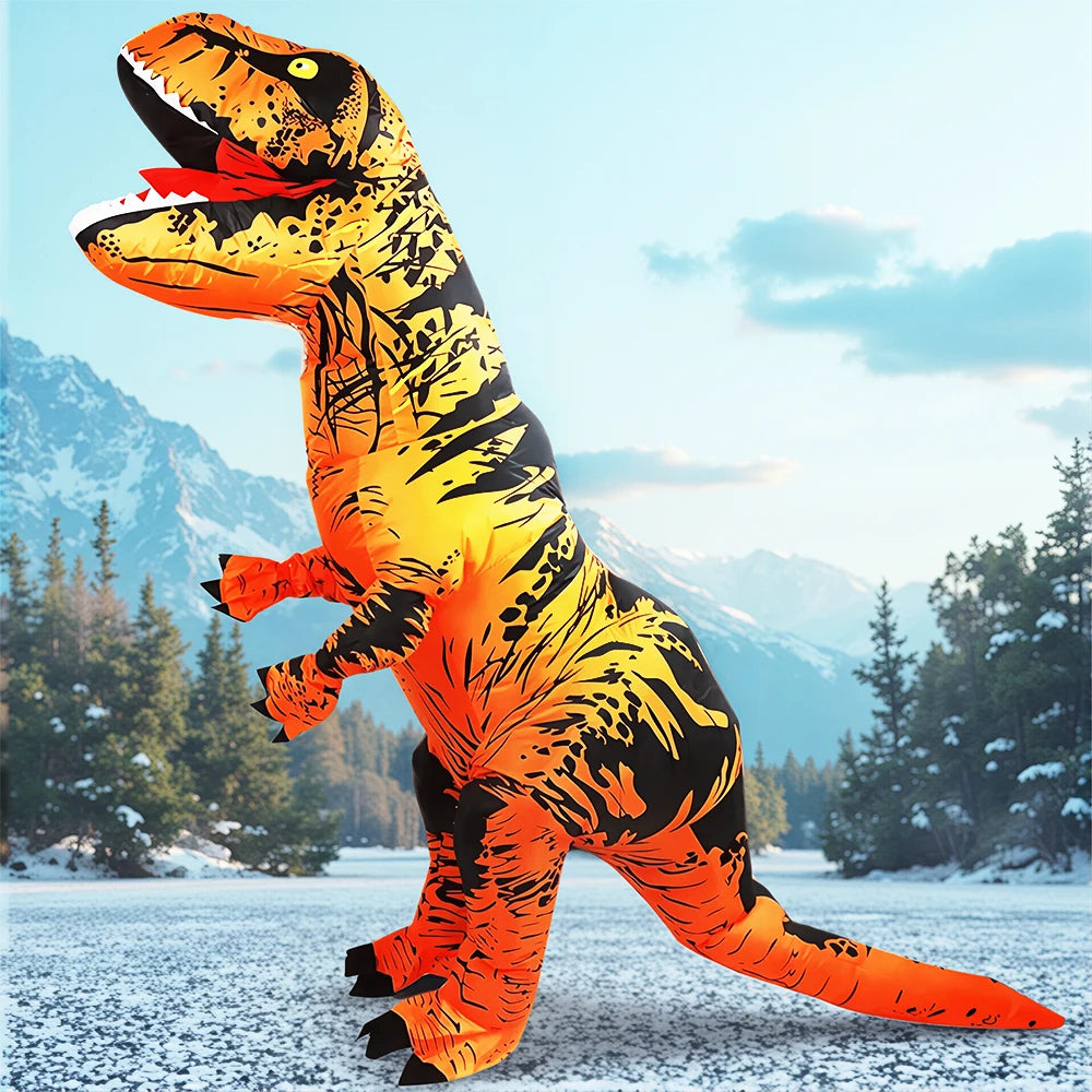 Disfraz Inflable Divertido de Mascota de Dibujos Animados, Raptor, Dinosaurio, para Purim, Halloween, Navidad, Disfraz de Cosplay para Adultos, Traje de Anime
