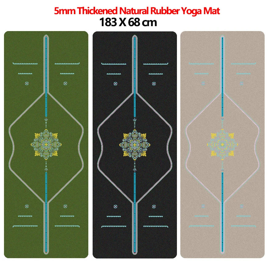 Estera de yoga de caucho natural de PU - Estera de lujo para fitness en casa deportiva con textura antideslizante de fibra de cáscara de coco