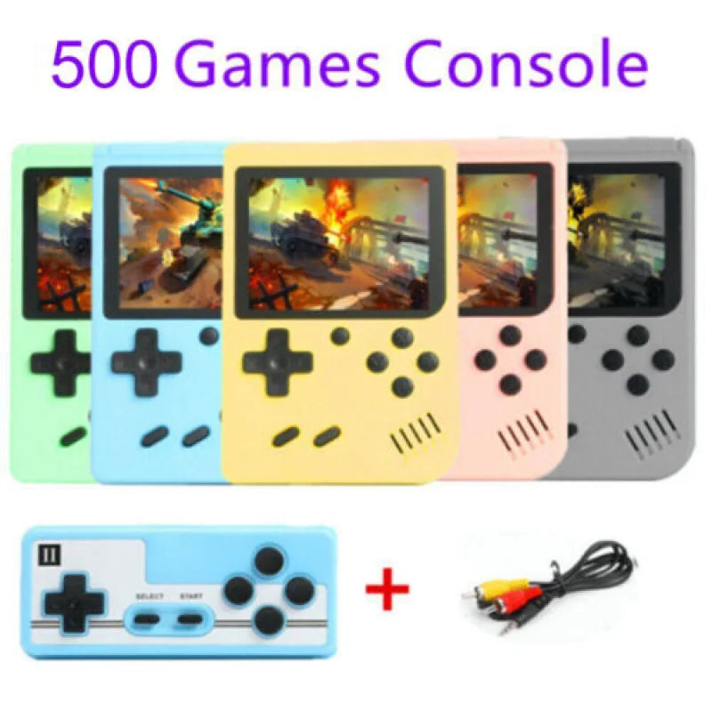 Consola de Videojuegos Retro con Más de 500 Juegos Clásicos Integrados para TV, Reproductor de Videojuegos Portátil de 5 Pulgadas para Game Boy, Juegos para Dos Jugadores