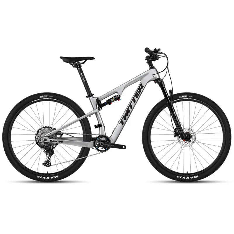 Bicicleta de montaña de fibra de carbono TWITTER OVERLORD, transmisión M6100 de 12 velocidades, frenos de disco hidráulicos MT200, ruedas de 29/27.5*2.1, bicicleta de montaña MTB Vtt