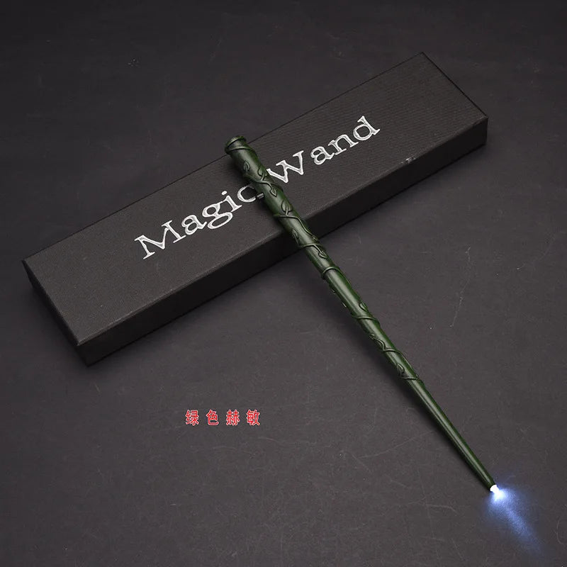 La varita luminosa de Harry Potter, la serie de varitas mágicas de Hogwarts y la varita mágica de Hermione Granger son accesorios de juego de rol para magos.