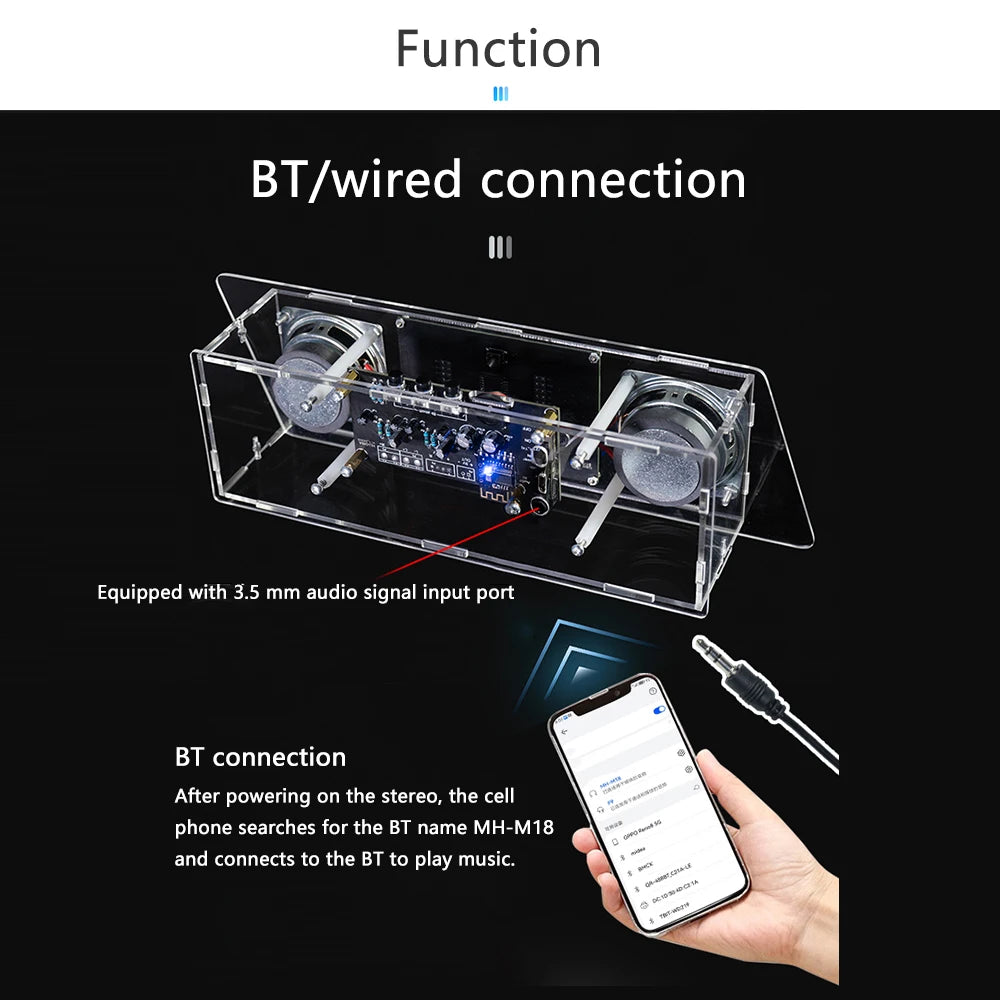 Bluetooth Speaker Kit DIY LED Music Spectrum Rhythm Light Bluetooth speaker LED Electronic Soldering Project Electronic Kit