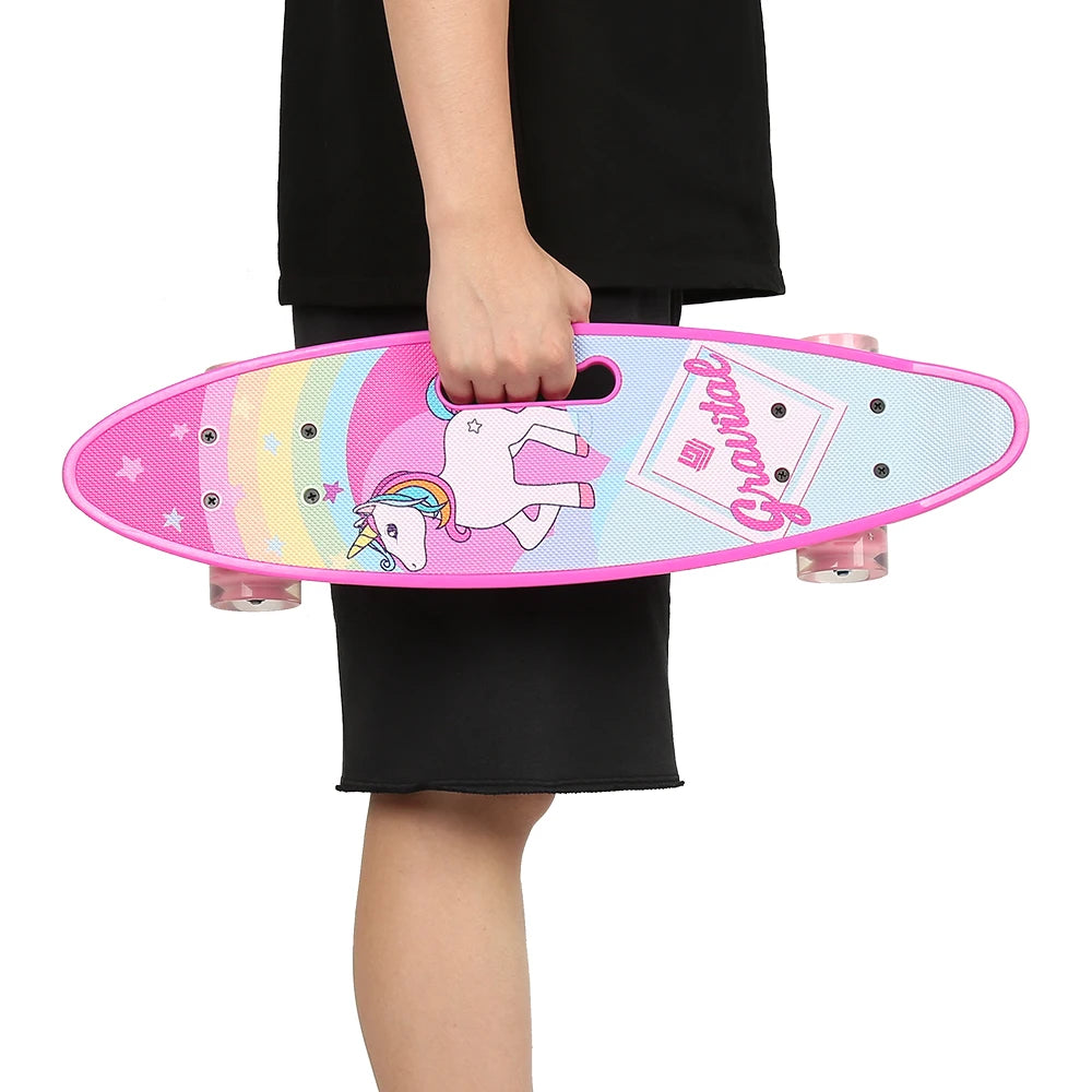 Patineta para Niños de 59 cm, Adolescentes, Adultos, Ruedas con Luces LED, Todo en Uno para Niñas, Niños y Principiantes